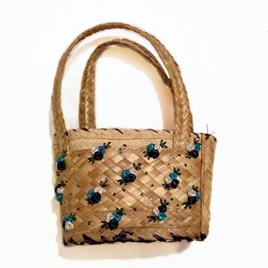 4/$15 💗 Small Blue Floral Children’s Basket Name Bag Emma